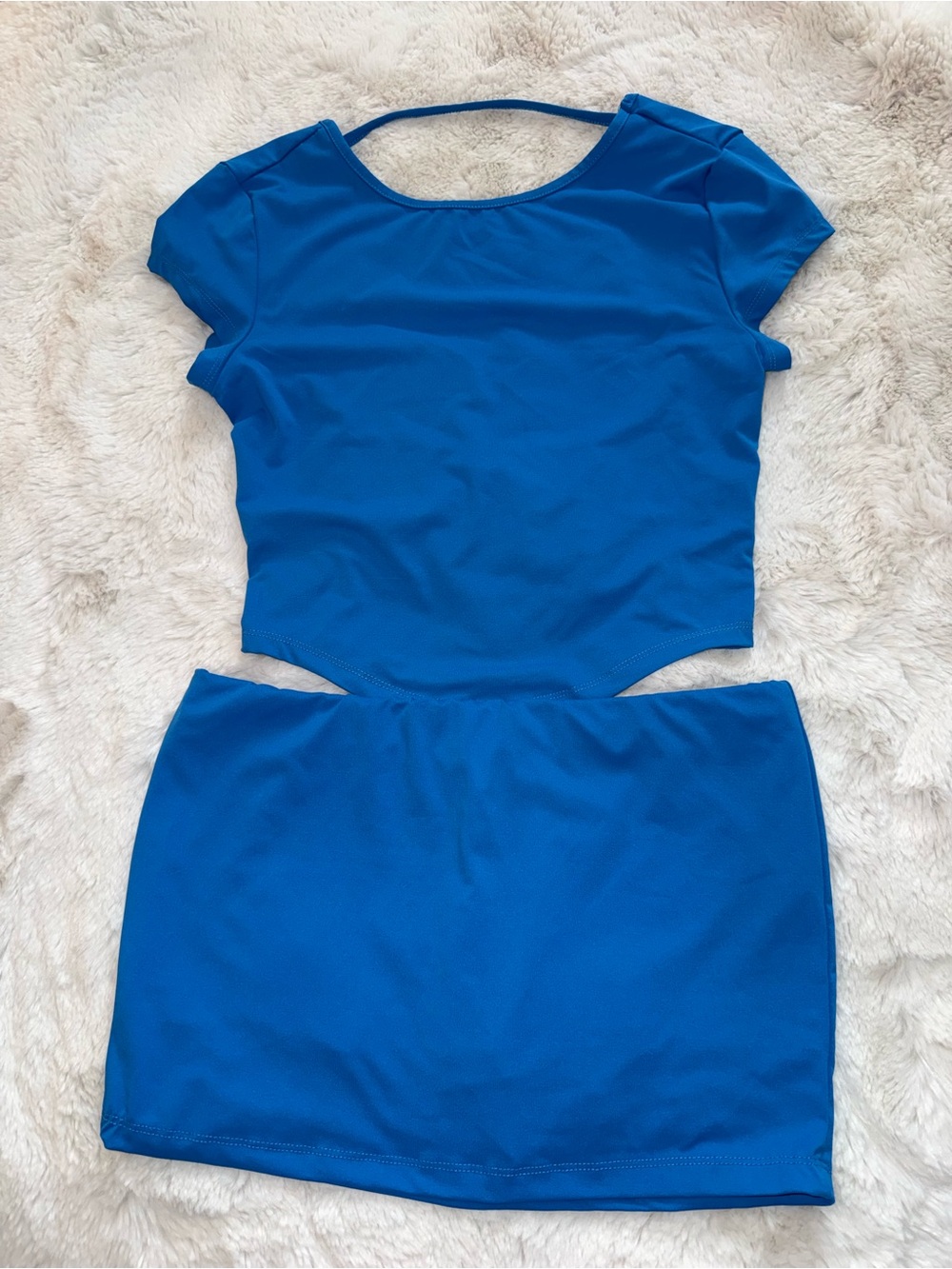Blue Two-Piece Cutout Dress